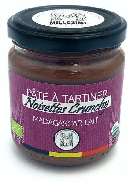 Crema tartinabila de cacao crunchy cu lapte Madagascar, Millesime 200g