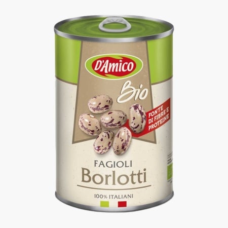 Fasole Borlotti fiarta BIO, la conserva, D&#039;Amico 400 g - Img 1