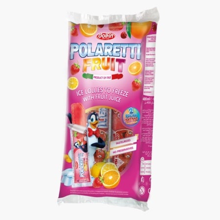 Inghetata stick Polaretti "Girl" cu surpriza, produs pasteurizat, fara conservanti, fara gluten, Dolfin 10x40ml