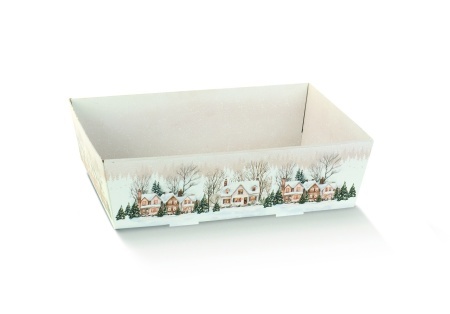 Tavita cos cadou Christmas Village 29*21*9