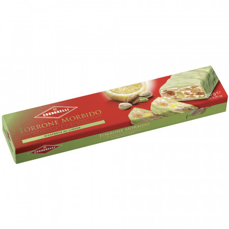 Baton de nugat torrone cu migdale, fistic si lamaie 150g, Condorelli
