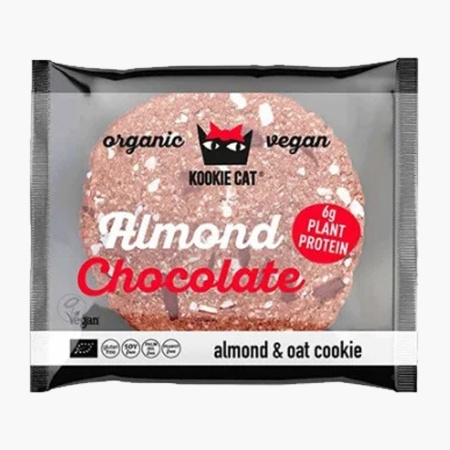 Biscuite cookie cu migdale si ciocolata neagra, bio, vegan, fara gluten, Roobar 50g