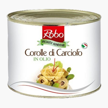 Carciofi, inimi intregi de anghinare marinate in ulei, Robo 2550g