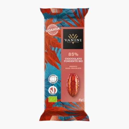 Ciocolata neagra Uganda BIO, 85% cacao, fara gluten, VANINI 85g - Img 1