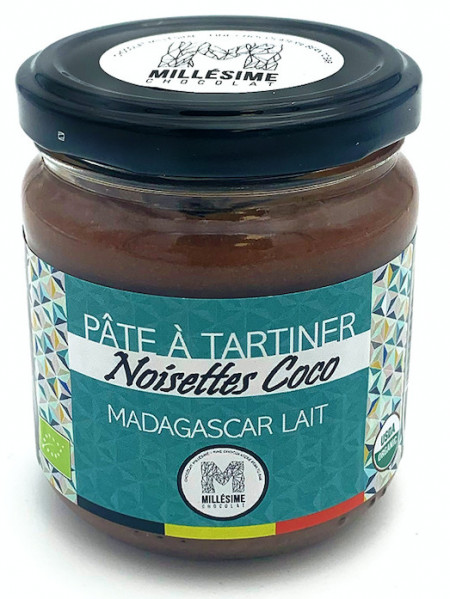 Crema tartinabila de cacao cu lapte si cocos Madagascar55%, Millesime 200g
