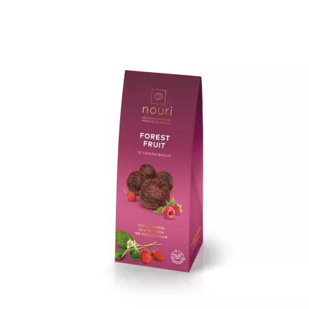 Cutie trufe vegane cu fructe de padure Forest Fruit, 100 g, Nouri