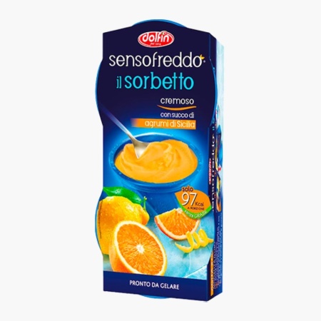 Sorbetto Sensofreddo de portocale de Sicilia, fara gluten, Dolfin 2x100ml