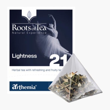 Ceai frunze Lightness piramida – cu infuzie de hibiscus, lemn dulce si menta BIO, Arthemia 15x2.2g/plic