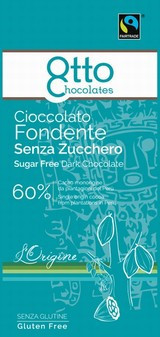Ciocolata neagra fara zahar, fara gluten, 60% cacao, OTTO 100G