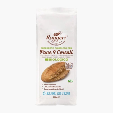 Faina BIO pentru paine cu 9 cereale, preparat complet, Ruggeri 500g