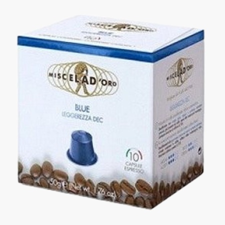 Capsule cafea tip Nespresso Miscela d&#039;Oro Blue Decaf (10 buc/cutie) - Img 1