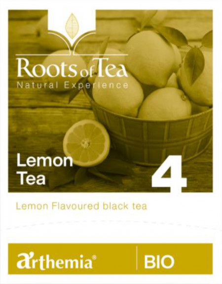 Ceai frunze Lemon piramida – ceai negru cu aroma de lamaie, BIO, Arthemia Milano 15x2.2g/plic