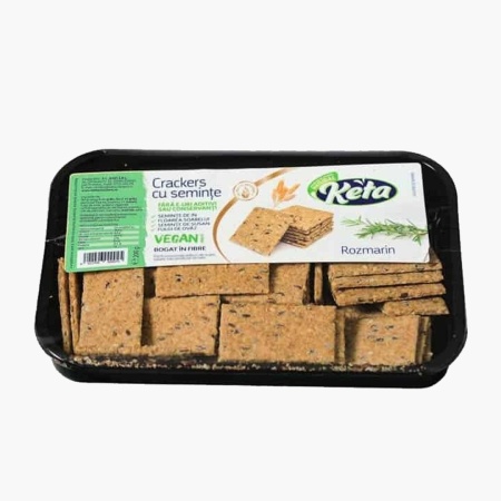 Keta Crackers vegan cu seminte de in si rozmarin 200g - Img 1