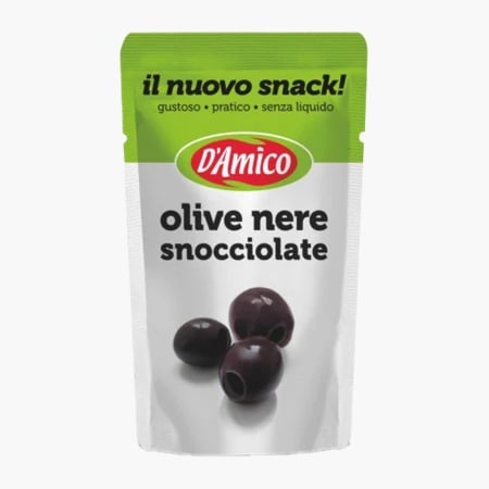 Masline negre fara samburi snack, fara gluten D&#039;Amico 75g - Img 1