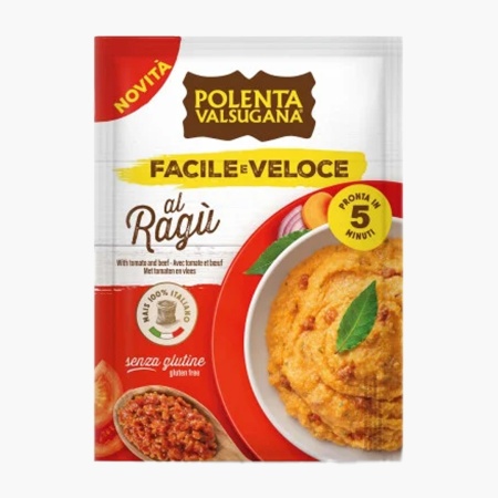 Polenta Valsugana cu sos ragu, preparat pentru mamaliga instant fara gluten, Bonomelli 80g