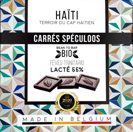 Mini tablete de ciocolata neagra 55% CARRES Lactee - Haiti, Millesime 75g - Img 1