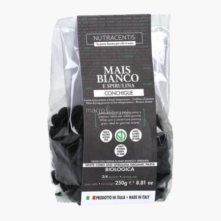 Paste BIO cu faina de porumb alb si spirulina, fara gluten, Nutracentis 250g