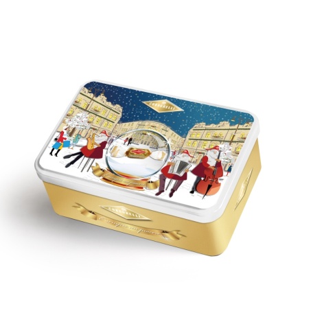 Cutie metalica cu Torroncini Gift Box Winter Ball, Fara Gluten, Condorelli 200g