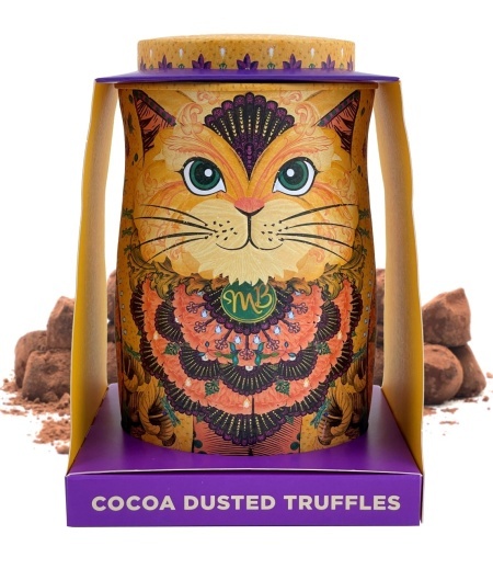 Cutie metalica cu trufe din ciocolata Monty Bojangles Savanna Persian Cat Tin 135g