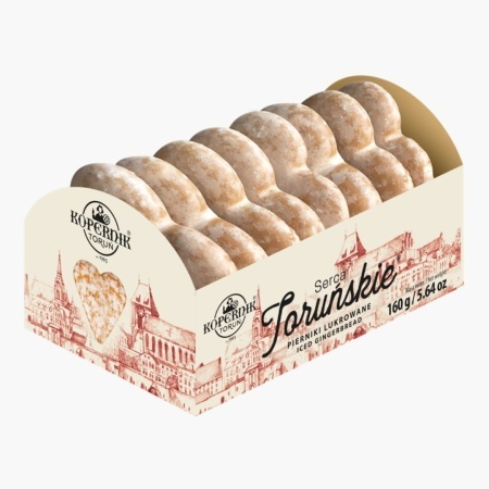 Turtă dulce în formă de inimă, glazurată Kopernik 160g - Img 1