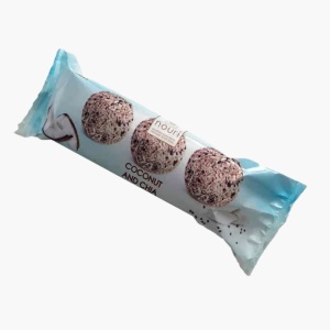 Folie 3 trufe vegane - Nuca de cocos si chia 30 g - Img 1