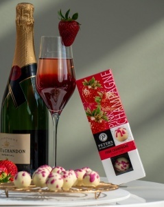 Praline artizanale Pink Champagne si ciocolata alba Peters 62g - Img 3