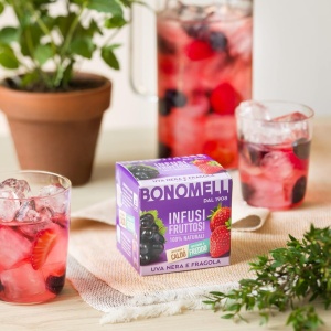 Ceai de struguri negri si capsuni, 100% natural, fara cofeina, Bonomelli - Img 3