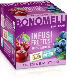 Ceai din plante, infuzie de cirese si afine, 12 plicuri, Bonomelli - Img 3