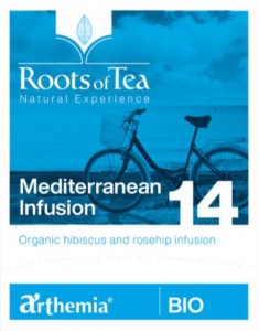 Ceai frunze Mediteranean Infusion piramida– ceai cu hibiscus si infuzie de macese BIO, Arthemia 15x2.2g/plic - Img 1
