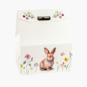 Cutie Cadou de Paste cu manere textile, Baulotto Easter Bunny