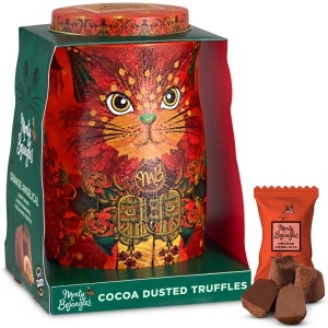 Cutie metalica cu trufe din ciocolata Monty Bojangles Fire Dancer Persian Cat Tin 135g - Img 2