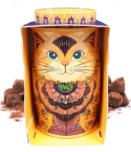 Cutie metalica cu trufe din ciocolata Monty Bojangles Savanna Mini Persian Cat Tin 36g