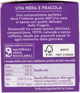 Ceai de struguri negri si capsuni, 100% natural, fara cofeina, Bonomelli - Img 4