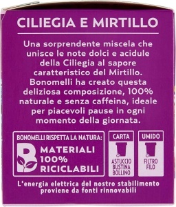 Ceai din plante, infuzie de cirese si afine, Bonomelli - Img 4