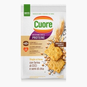 Cuore Crackers biscuiti crocanti cu naut si seminte de chia, 170g