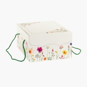 Cutie cadou de Paste cu manere textile, Spring Flowers Cordini Segreto, Scotton