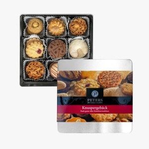 Cutie metalica cu biscuiti artizanali pentru ceai Peters 175g