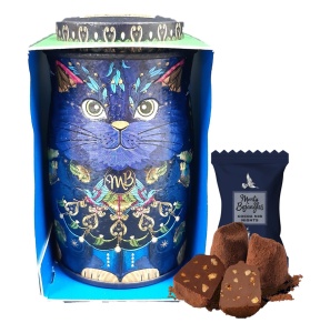 Cutie metalica cu trufe din ciocolata Monty Bojangles Midnight Prince Mini Persian Cat Tin 36g - Img 2