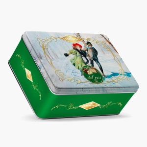 Cutie metalica de Craciun cu Torroncini Condorelli 75g - Img 3