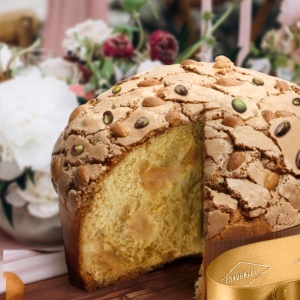 Panettone cu cremă de migdale și glazură crocantă de fistic, Condorelli 1kg - Img 2