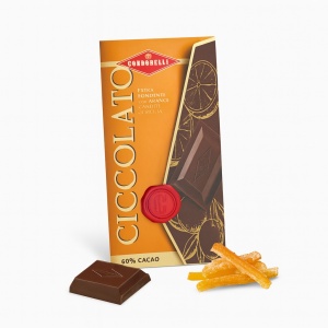 Tableta de ciocolată neagră 60% cacao cu portocale Condorelli 100g - Img 2