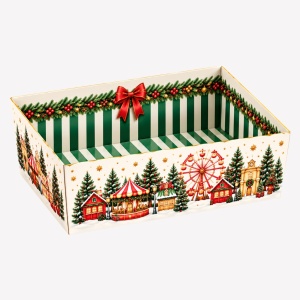 Tavita Cadou Craciun, Market Verde, Scotton 29x21x9 cm