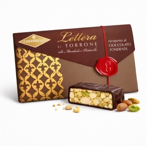 Torrone italian cu migdale, fistic si ciocolata, fara gluten, Condorelli 100g