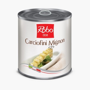 Carciofi Mignon, anghinare in ulei de floarea soarelui, Robo 750g