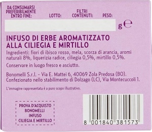 Ceai din plante, infuzie de cirese si afine, Bonomelli - Img 5