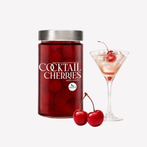 Cirese Cocktail confiate rosii cu codita 800g