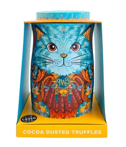 Cutie metalica cu trufe din ciocolata Monty Bojangles Spirit Blue Persian Cat Tin 135g - Img 4