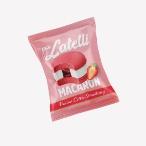 Macaroon cu înghețată Panna Cotta Strawberry Mio Latelli 60g