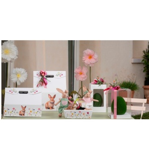 Tavita pentru cosuri cadouri Flowers, Scotton 29x21x9h cm - Img 2