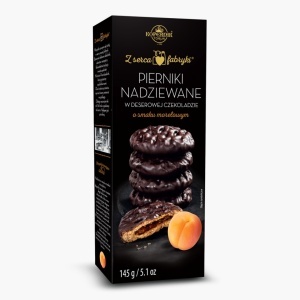 Turtă dulce glazurată cu ciocolată și umplutură de caise Kopernik 145g